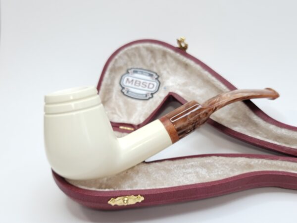 MBSD Meerschaum Bent Billiard Block Meerschaum Tobacco Pipe, High Grade, 9mm Filter [SOLD OUT] - Image 4