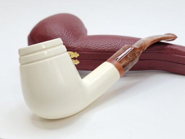 MBSD Meerschaum Bent Billiard Block Meerschaum Tobacco Pipe, High Grade, 9mm Filter [SOLD OUT] - Image 6