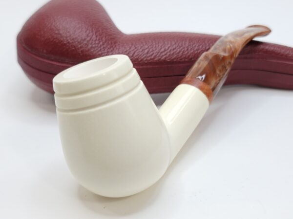 MBSD Meerschaum Bent Billiard Block Meerschaum Tobacco Pipe, High Grade, 9mm Filter [SOLD OUT] - Image 7