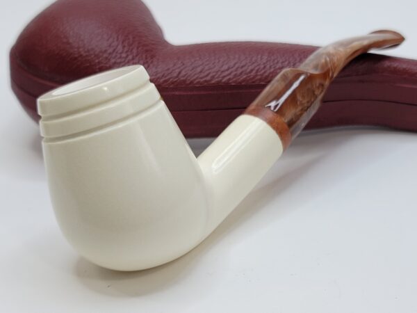 MBSD Meerschaum Bent Billiard Block Meerschaum Tobacco Pipe, High Grade, 9mm Filter [SOLD OUT] - Image 8