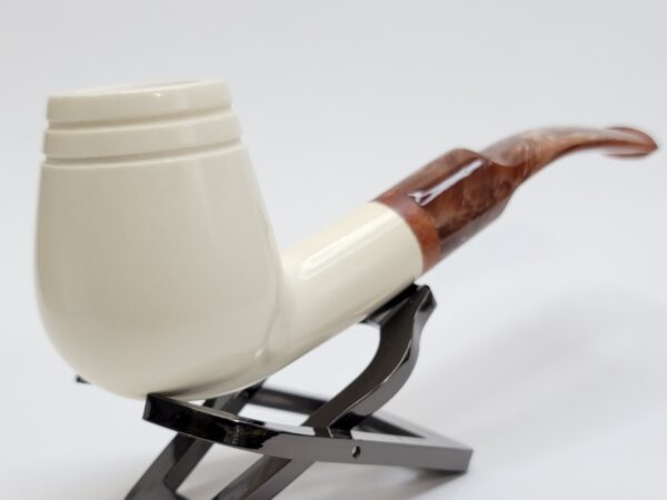 MBSD Meerschaum Bent Billiard Block Meerschaum Tobacco Pipe, High Grade, 9mm Filter [SOLD OUT] - Image 10
