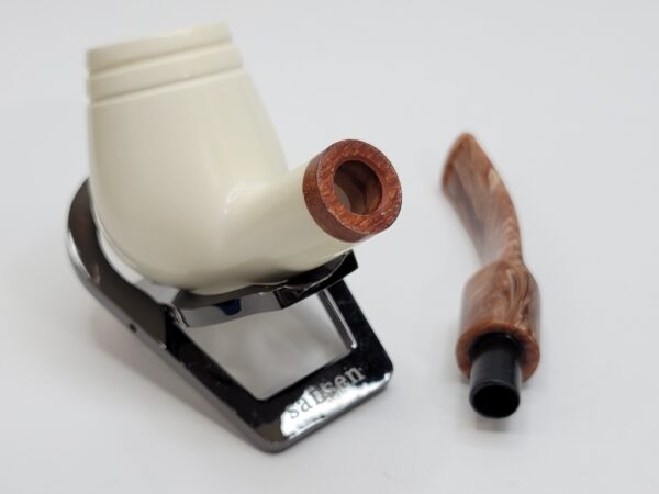 MBSD Meerschaum Bent Billiard Block Meerschaum Tobacco Pipe, High Grade, 9mm Filter [SOLD OUT] - Image 19
