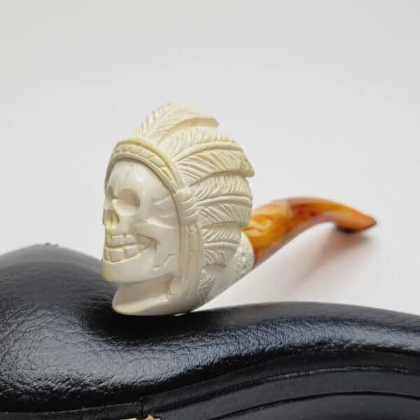 Chief Skull Block Meerschaum Pipe, Unsmoked [SOLD OUT] - Image 3