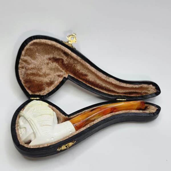 Chief Skull Block Meerschaum Pipe, Unsmoked [SOLD OUT] - Image 4