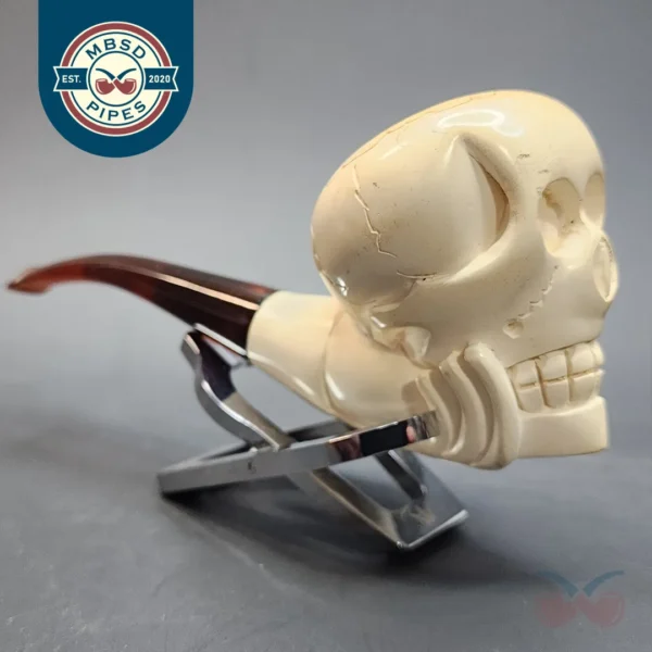 Large Skull Block Meerschaum Pipe, Estate [SOLD OUT]