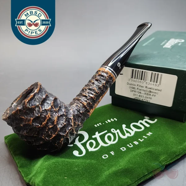 Peterson Dublin Filter Rusticated 106, Fishtail, 9mm [SOLD OUT]