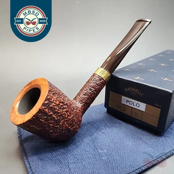 Savinelli Polo 412 KS, Sandblast, 6mm (NOS) [SOLD OUT]