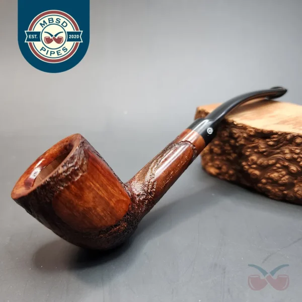 Antique Walnut Partially Rusticated Briar Pipe, Unsmoked [SOLD OUT]