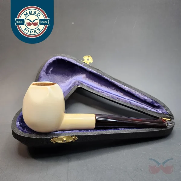 Half Panel Block Meerschaum Pipe, Estate, Case [SOLD OUT]
