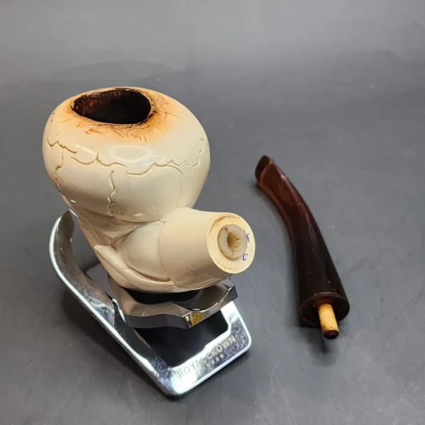 Large Skull Block Meerschaum Pipe, Estate [SOLD OUT] - Image 11