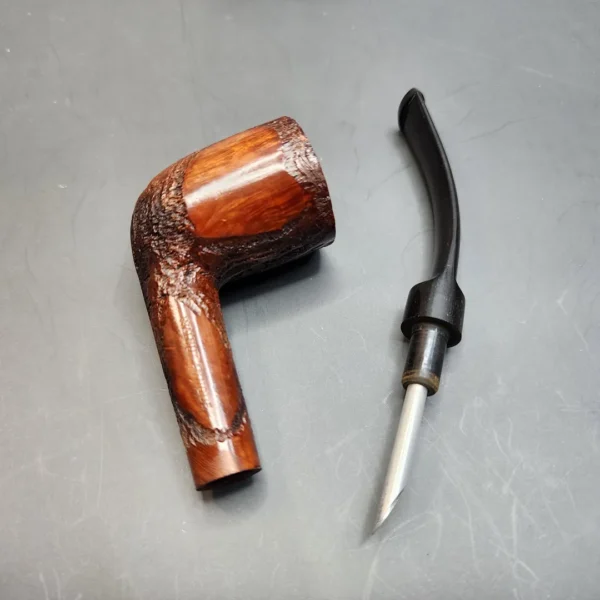 Antique Walnut Partially Rusticated Briar Pipe, Unsmoked [SOLD OUT] - Image 11