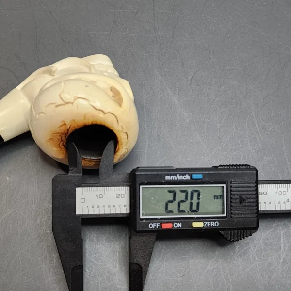 Large Skull Block Meerschaum Pipe, Estate [SOLD OUT] - Image 12