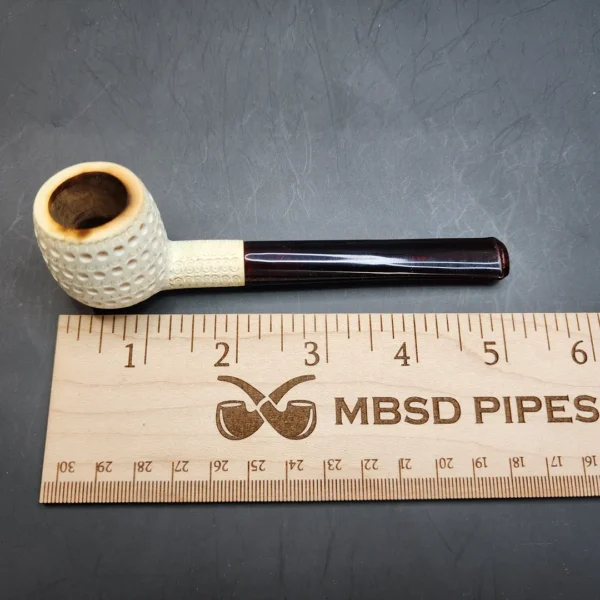 Small Lattice Apple Block Meerschaum Pipe, Estate [SOLD OUT] - Image 10
