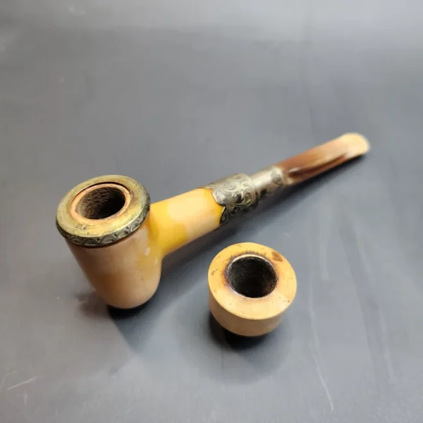 Antique Block Meerschaum Cheroot, Cigar Holder, Horn [SOLD OUT] - Image 3