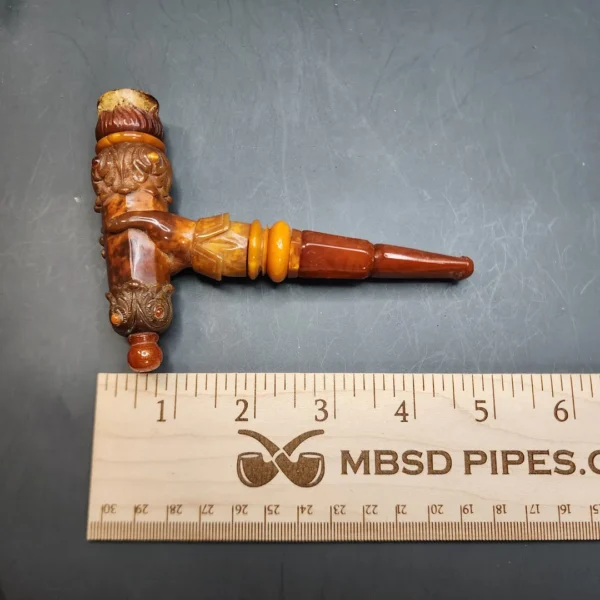 Large Antique Block Meerschaum Cheroot / Cigar Holder, Amber [SOLD OUT] - Image 18
