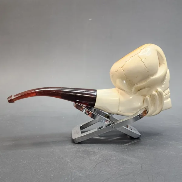 Large Skull Block Meerschaum Pipe, Estate [SOLD OUT] - Image 4