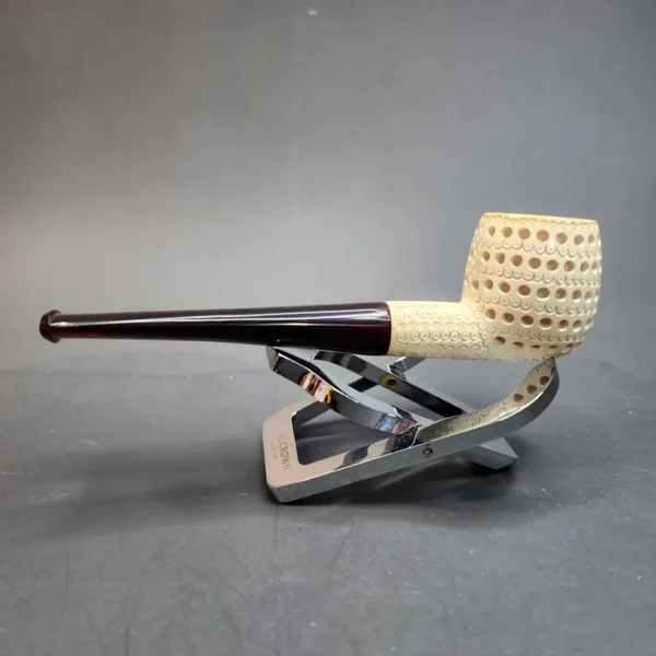 Small Lattice Apple Block Meerschaum Pipe, Estate [SOLD OUT] - Image 4