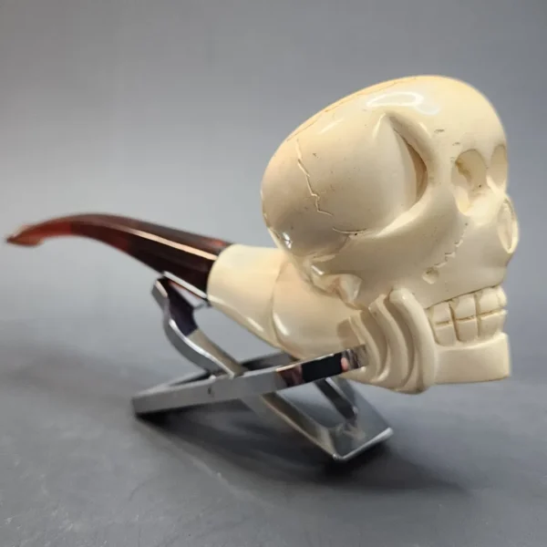 Large Skull Block Meerschaum Pipe, Estate [SOLD OUT] - Image 5