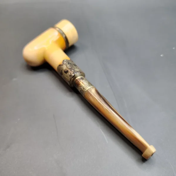 Antique Block Meerschaum Cheroot, Cigar Holder, Horn [SOLD OUT] - Image 5