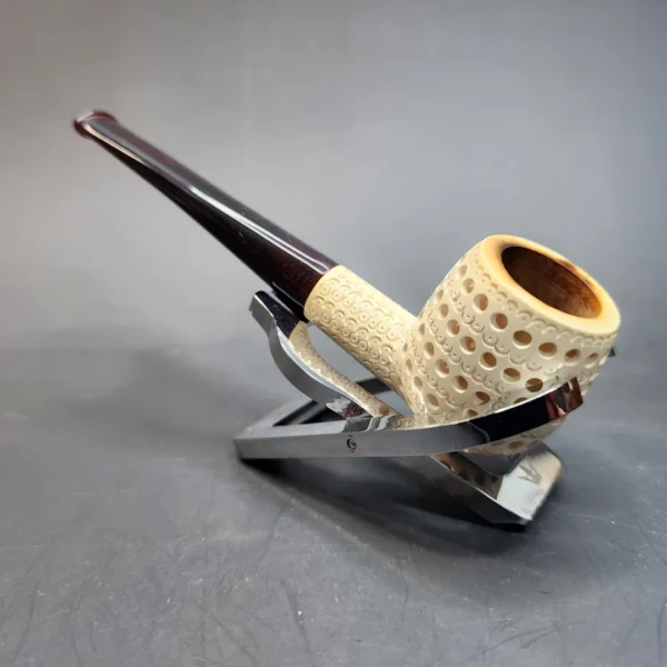 Small Lattice Apple Block Meerschaum Pipe, Estate [SOLD OUT] - Image 5