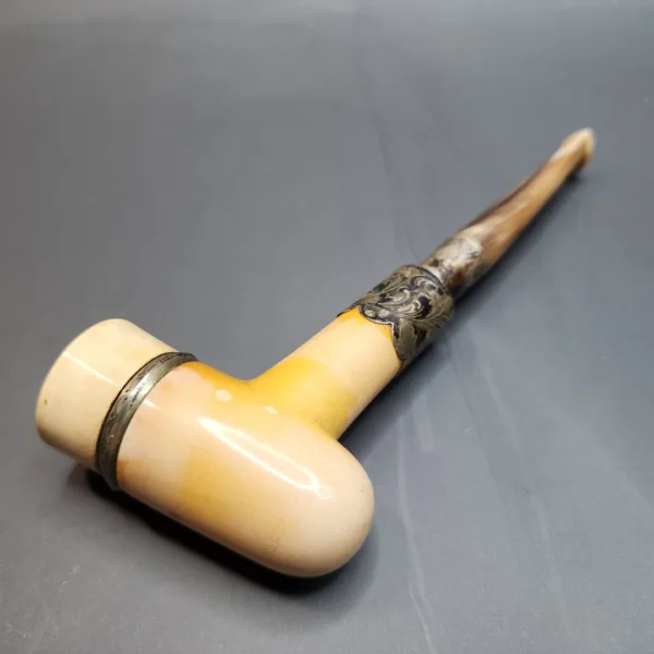 Antique Block Meerschaum Cheroot, Cigar Holder, Horn [SOLD OUT] - Image 6