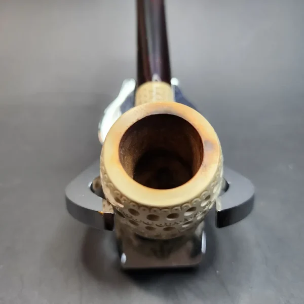 Small Lattice Apple Block Meerschaum Pipe, Estate [SOLD OUT] - Image 6