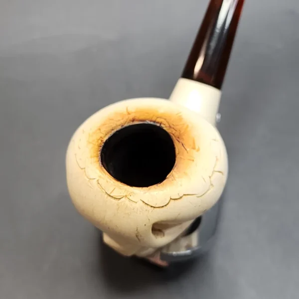 Large Skull Block Meerschaum Pipe, Estate [SOLD OUT] - Image 7