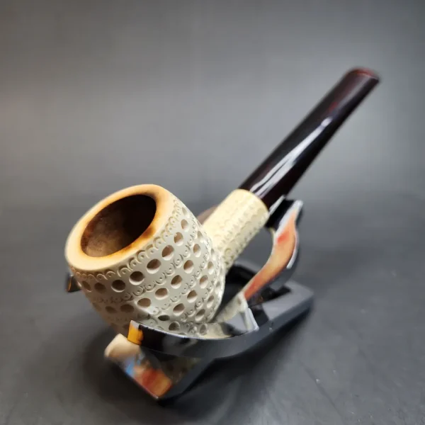 Small Lattice Apple Block Meerschaum Pipe, Estate [SOLD OUT] - Image 7