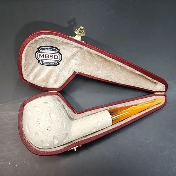 MBSD Meerschaum Deluxe, Large Lattice Block Meerschaum Pipe, 9mm [SOLD OUT] - Image 5