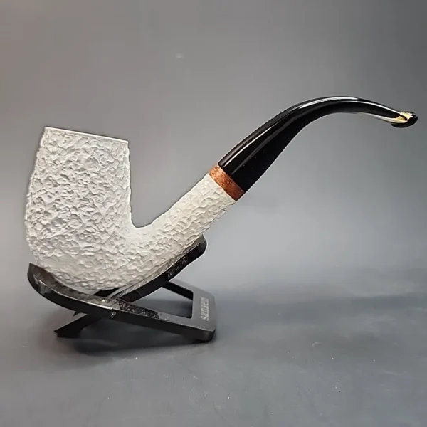 MBSD Meerschaum Deluxe, Rusticated Swan Neck Billiard, Block Meerschaum Pipe [SOLD OUT] - Image 6