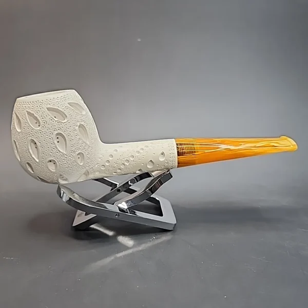 MBSD Meerschaum Deluxe, Large Lattice Block Meerschaum Pipe, 9mm [SOLD OUT] - Image 8