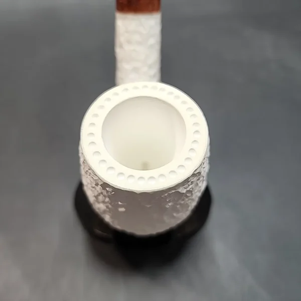 MBSD Meerschaum Deluxe, Rusticated Swan Neck Billiard, Block Meerschaum Pipe [SOLD OUT] - Image 9