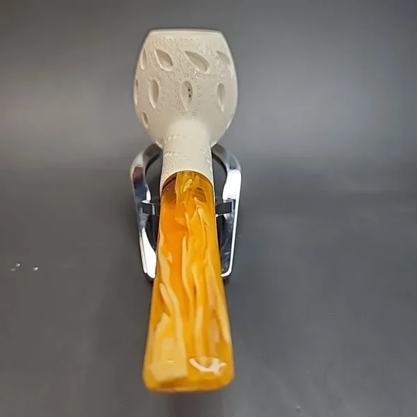 MBSD Meerschaum Deluxe, Large Lattice Block Meerschaum Pipe, 9mm [SOLD OUT] - Image 9