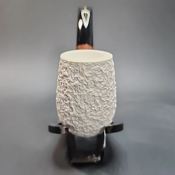 MBSD Meerschaum Deluxe, Rusticated Swan Neck Billiard, Block Meerschaum Pipe [SOLD OUT] - Image 10