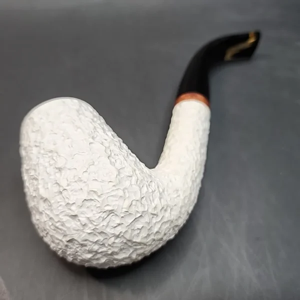 MBSD Meerschaum Deluxe, Rusticated Swan Neck Billiard, Block Meerschaum Pipe [SOLD OUT] - Image 11