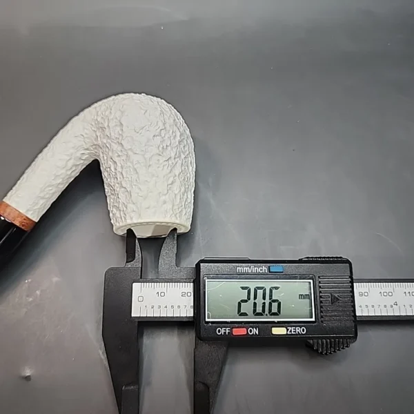MBSD Meerschaum Deluxe, Rusticated Swan Neck Billiard, Block Meerschaum Pipe [SOLD OUT] - Image 13