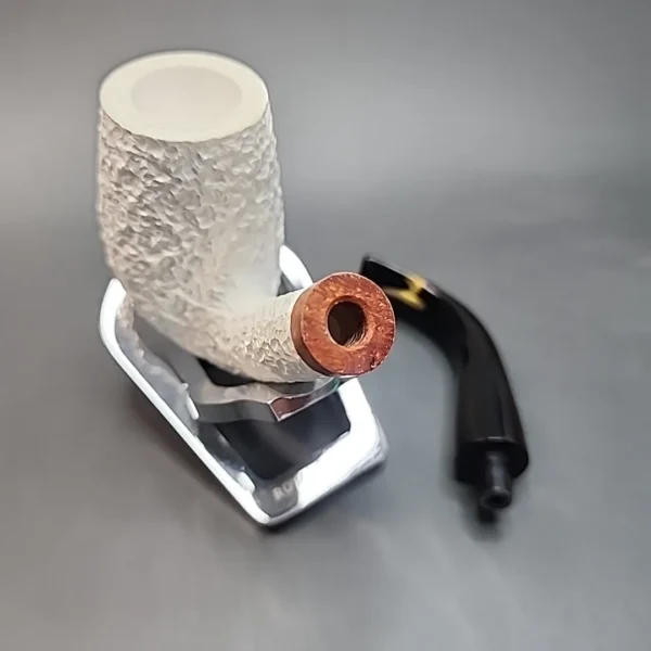 MBSD Meerschaum Deluxe, Rusticated Swan Neck Billiard, Block Meerschaum Pipe [SOLD OUT] - Image 14