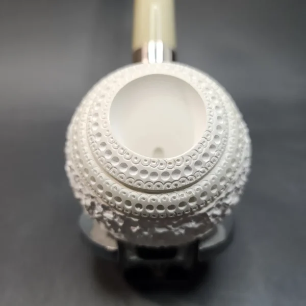 MBSD Meerschaum Deluxe Rusticated Ball, Block Meerschaum, Sterling Band, 9mm [SOLD OUT] - Image 8
