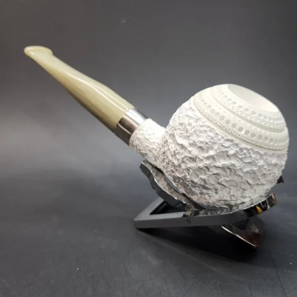 MBSD Meerschaum Deluxe Rusticated Ball, Block Meerschaum, Sterling Band, 9mm [SOLD OUT] - Image 10