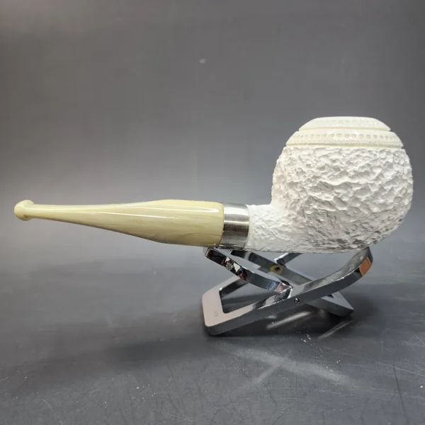 MBSD Meerschaum Deluxe Rusticated Ball, Block Meerschaum, Sterling Band, 9mm [SOLD OUT] - Image 11