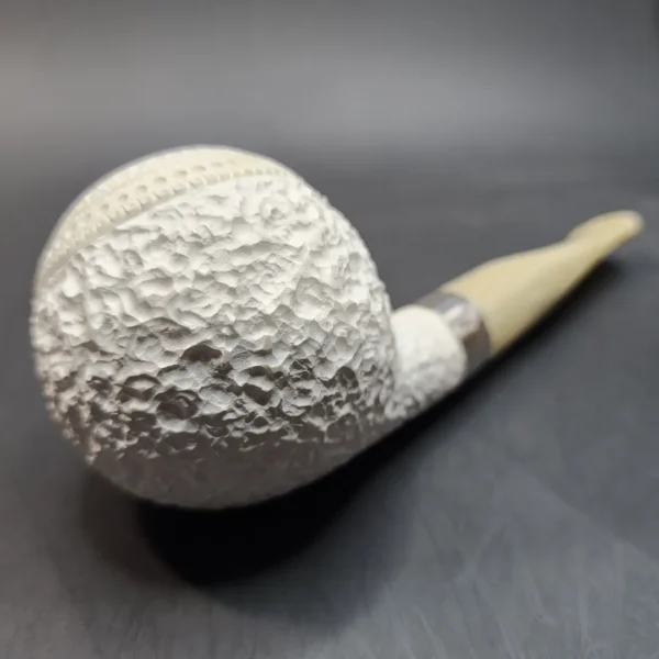 MBSD Meerschaum Deluxe Rusticated Ball, Block Meerschaum, Sterling Band, 9mm [SOLD OUT] - Image 12
