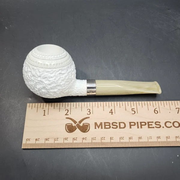 MBSD Meerschaum Deluxe Rusticated Ball, Block Meerschaum, Sterling Band, 9mm [SOLD OUT] - Image 14
