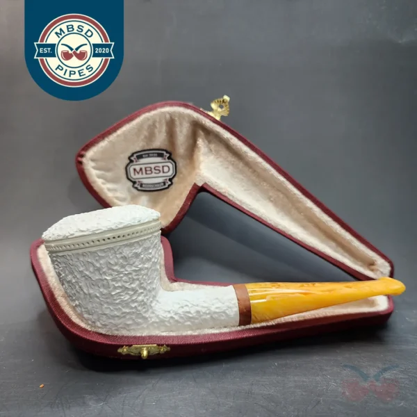 MBSD Meerschaum Deluxe, Rusticated Dublin, Block Meerschaum, 9mm [SOLD OUT]