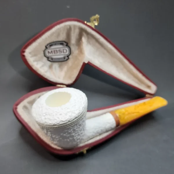 MBSD Meerschaum Deluxe, Rusticated Dublin, Block Meerschaum, 9mm [SOLD OUT] - Image 3