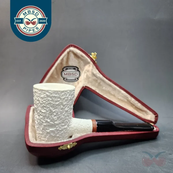 MBSD Meerschaum Deluxe, Sandblasted Poker, Block Meerschaum Pipe [SOLD OUT]