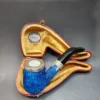 MBSD Meerschaum Rusticated Blue Billiard, Block Meerschaum Christian Pipe [SOLD OUT] - Image 3
