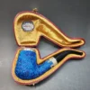 MBSD Meerschaum Rusticated Blue Billiard, Block Meerschaum Christian Pipe [SOLD OUT] - Image 4