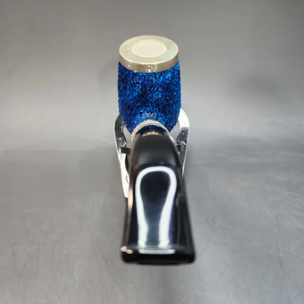MBSD Meerschaum Rusticated Blue Billiard, Block Meerschaum Christian Pipe [SOLD OUT] - Image 8