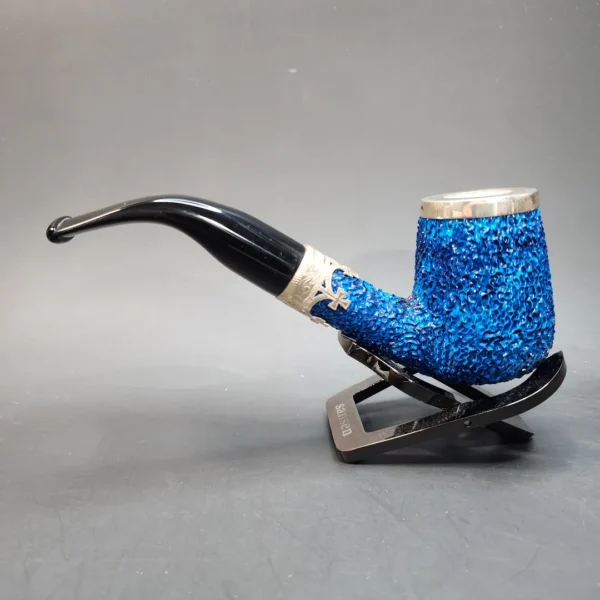 MBSD Meerschaum Rusticated Blue Billiard, Block Meerschaum Christian Pipe [SOLD OUT] - Image 10