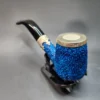 MBSD Meerschaum Rusticated Blue Billiard, Block Meerschaum Christian Pipe [SOLD OUT] - Image 11